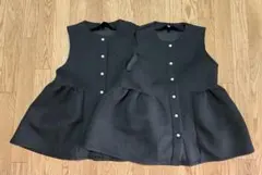 【未着用品】2枚セット coca パールボタン ペプラムベスト ブラック M