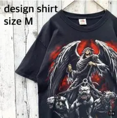 【デザインTシャツ】ケルベロス ハーデス 悪魔 半袖 ブラック