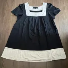 UNTITLED アンタイトル　ワールド　日本製　黒×ベージュのサムネイル