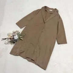【THE SHOP TK】チェスター風コート ライトアウター 薄手 ブラウン Mのサムネイル