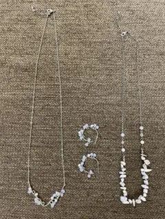 シルバー 花モチーフ ネックレス ピアスセット・他ネックレス