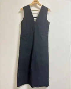 ブラック ノースリーブ ロングワンピース M