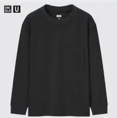 UNIQLO ユニクロ クルーネックTシャツ（長袖）ブラック 160 コットン