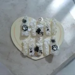 平成女児 ホワイトロリ ゴテゴテ 地雷系 量産型 くまちゃん天使ネイル