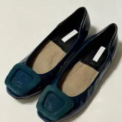 【美品】Rose Otto グリーン エナメル パンプス　ローズオットー