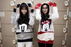 ディズニー ミッキー＆ミニー 耳付き パーカー