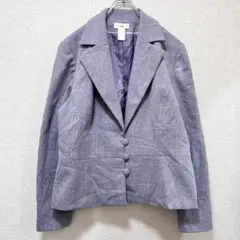 Worthington チェック テーラードジャケット 長袖 18 灰 通勤