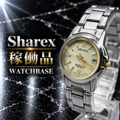 sharex シャレックス　腕時計　レディース　ソーラー　デイト　防水　ゴールド