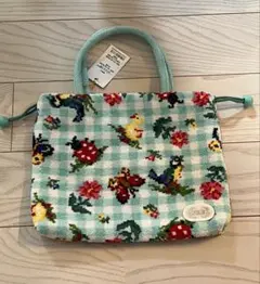 フェイラー　手付き巾着　ハイジチェック　ペールグリーン　新品タグ付き 廃盤品 フェイラー 手付き巾着 ハイジチェック ペールグリーン 新品タグ付き
