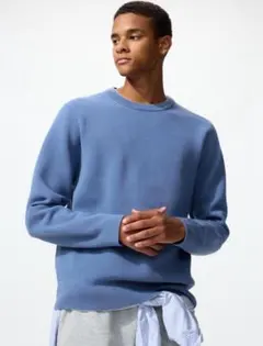 【美品】UNIQLO ウォッシャブルミラノリブクルーネックセーター S