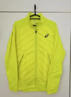 asics 蛍光イエロー アウター ウォームアップジャケット