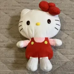 ハローキティ ぬいぐるみ 赤いオーバーオール