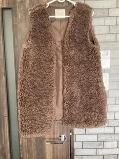 FREAK'S STORE ブラウンフェイクファーベスト