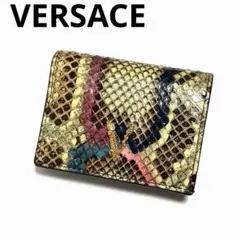 VERSACE 二つ折り財布 ヴィルトゥス パイソンレザー 美品 箱付きのサムネイル
