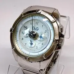 新品電池 稼働 美品✨D&G シャレー メンズ 腕時計 クロノグラフ ホワイトのサムネイル