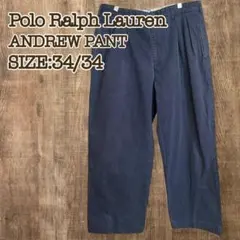 90s ラルフローレン ポロチノ アンドリュー ネイビー 34/34 ツータック