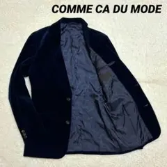COMME CA DU MODE ベロア テーラード ジャケット ネイビー M