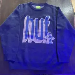 【美品】HUF ロゴ入りセーター ネイビー