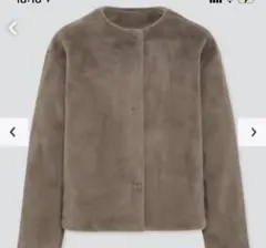 ユニクロ スムースヤーンフリースノーカラージャケット