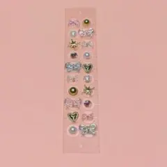 【4】20粒セット　耳ツボジュエリー　かわいい　透明シール　ステンレス製　人気☆