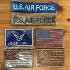ち*ん様 U.S. AIR FORCE 星条旗 刺繍パッチ 6枚セット