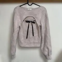 INGNI フェザーリブデコルテオープンリボンニット ピンク