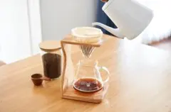 【新品】HARIO V60 オリーブウッド&ボナ・琺瑯ドリップケトルセット