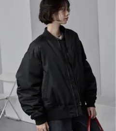 MONO-MART ショートボリューム撥水ナイロンミリタリーMA-1中綿ブルゾン