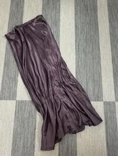 ZARA サテンパープルロングスカート