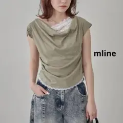 【新品未使用】オフショルフレンチT カーキ mline 定価5500円のサムネイル