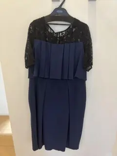 ネイビー フォーマルドレス レース