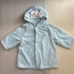 ミキハウス ベビー バスポンチョ バスローブ クマ フード付き 青 水色