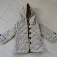 キッズ フード付き ベージュ キルティングコート