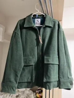 グリーン フリース ジップアップジャケットのサムネイル