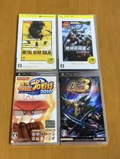 PSP 4本まとめ売り メタルギア 地球防衛軍 パワプロ モンハン