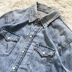 Polo RALPH LAUREN ウエスタンシャツ デニム 加工品 白タグ