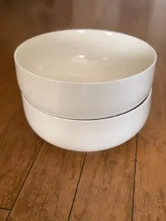 ホワイト陶器ボウル2個セット