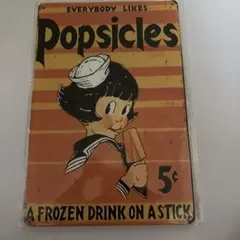 レトロ ポップシクル広告 金属製