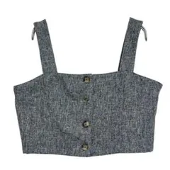 GU ジーユー　フロントボタンビスチェNTQ+E グレー　M