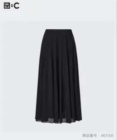 UNIQLO☆UNIQLO C シフォンプリーツスカート ブラック Mのサムネイル