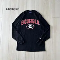 Champion GEORGIAロゴ 長袖Tシャツ ブラック M