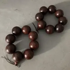 特大 木製 数珠 ブレスレット ダークブラウン コスプレ
