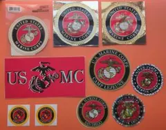 【10枚セット・米軍放出】アメリカ海兵隊 USMC エンブレム ステッカー