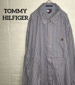 TOMMY HIFIGER トミーヒルフィガー  BDシャツ　ストライプ　刺繍