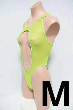 蛍光グリーン ワンピース水着 カットアウトデザイン