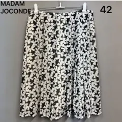 MADAM JOCONDE 黒 スカート 総柄 花柄 膝丈　ブラック　42のサムネイル