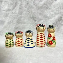 本荘こけし　斎藤祥子工人　こけし　5個セット 本荘こけし 斎藤祥子工人 こけし 齋藤祥子 工人 こけし 2024.3