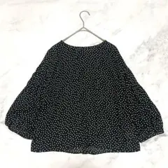 美品 マッキントッシュフィロソフィー 黒白 ドット柄 ブラウス 七分袖