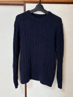 アーバンリサーチ ネイビー ケーブルニットセーター