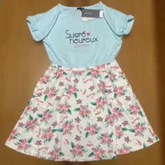 Ollinkari 半袖ワンピース 花柄 ライトブルー　160cmのサムネイル